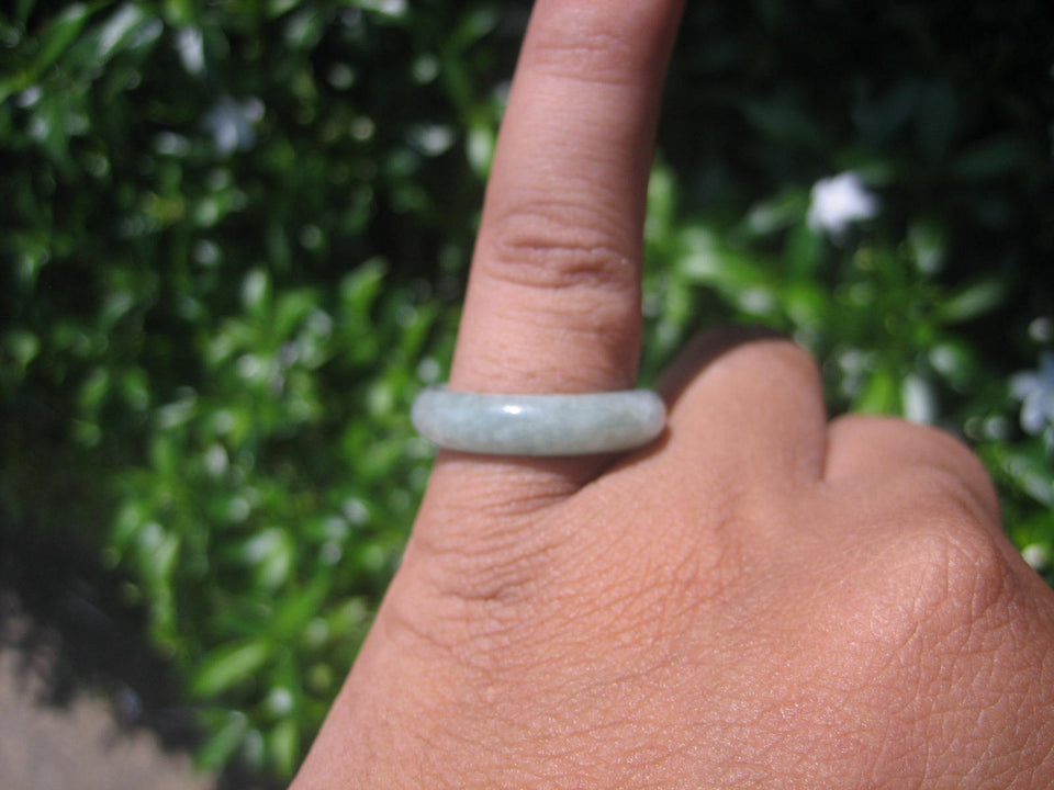 Natural Jadeite Jade ring Thailand jewelry stone mineral size 7 US   E 5976