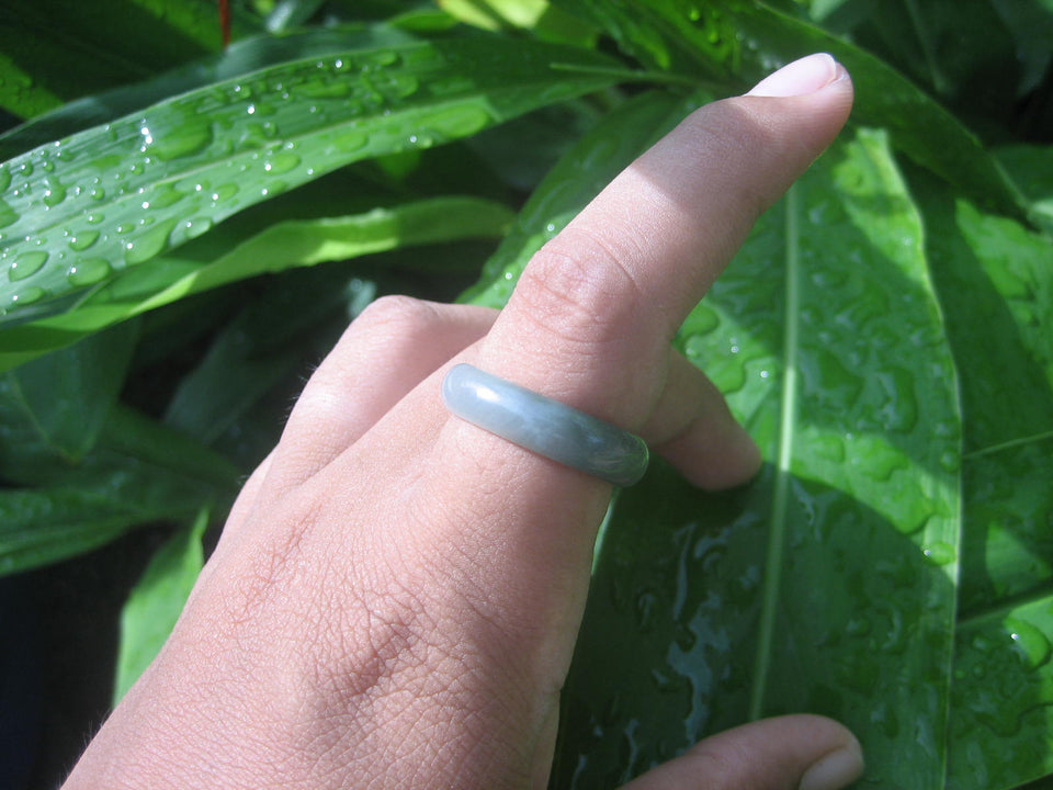 Natural Jadeite Jade ring Thailand jewelry stone mineral size  9.25 US   E 5990