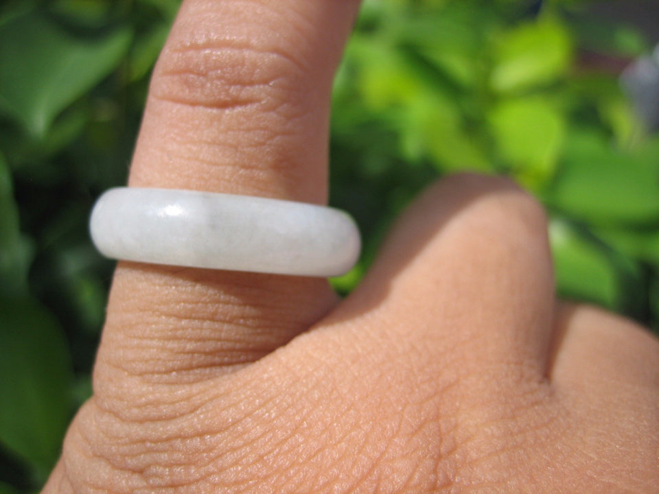 Natural Jadeite Jade ring Thailand jewelry stone mineral size 6.75 US  EA 086