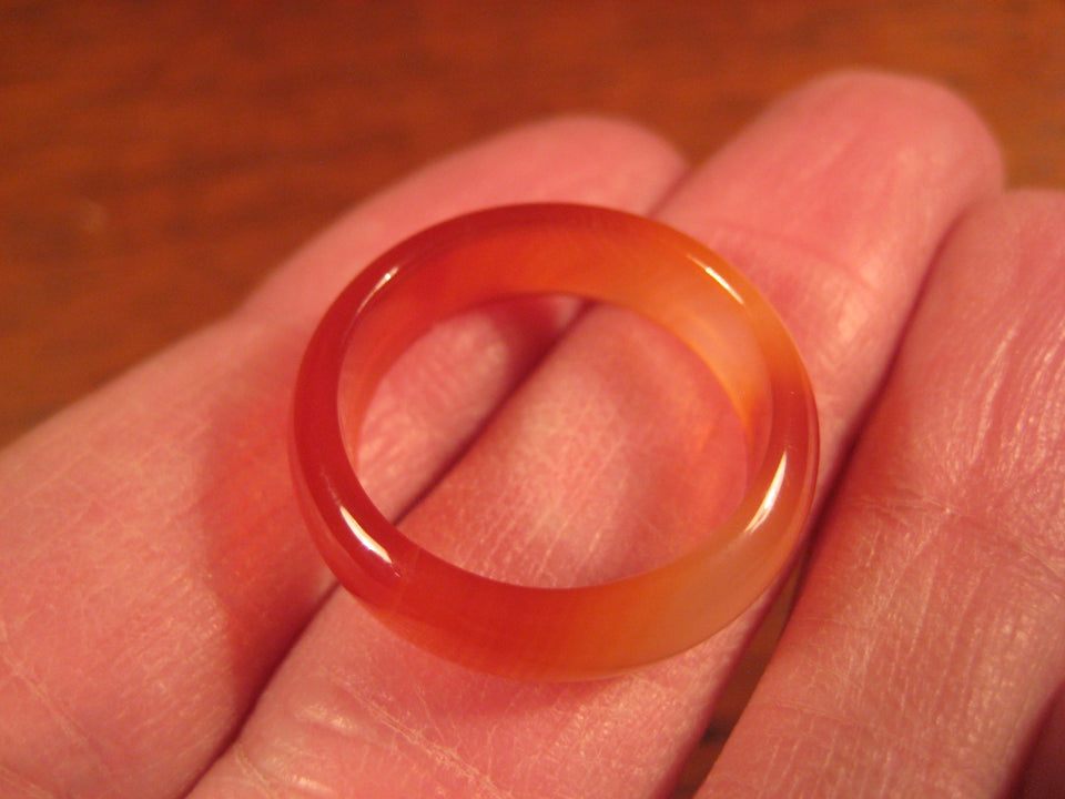 Natural Agate Carnelian Stone Ring Thailand Jewelry Size 7.5 A7001