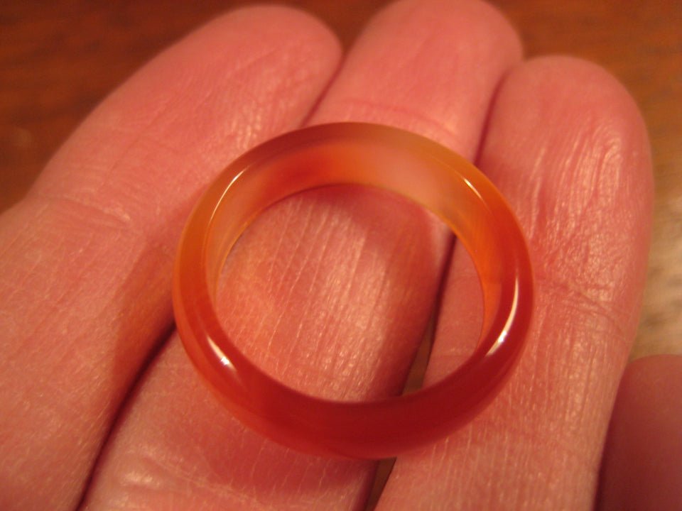 Natural Agate Carnelian Stone Ring Thailand Jewelry Size 7.5 A7001