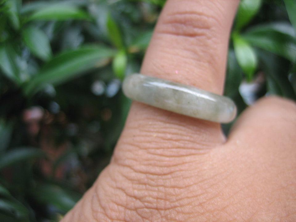 Natural Jadeite Jade ring Thailand jewelry stone mineral size  7.25 US  EB 110