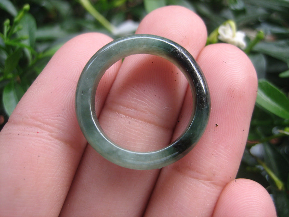 Natural Jadeite Jade ring Thailand jewelry stone mineral size  7.25 US  EB 106