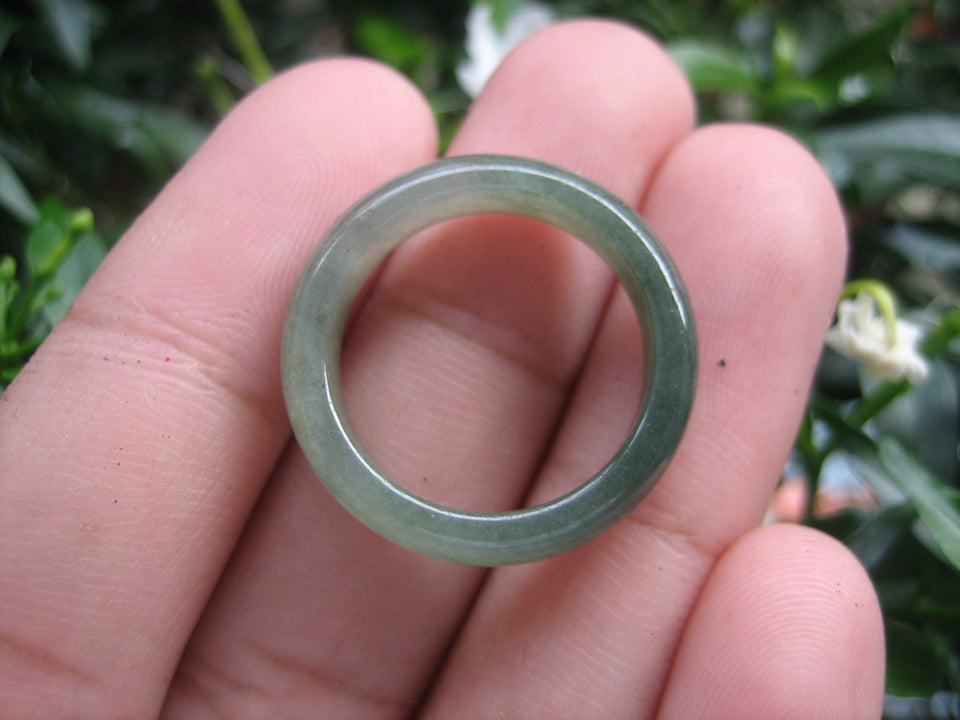 Natural Jadeite Jade ring Thailand jewelry stone mineral size  7.25 US  EB 108