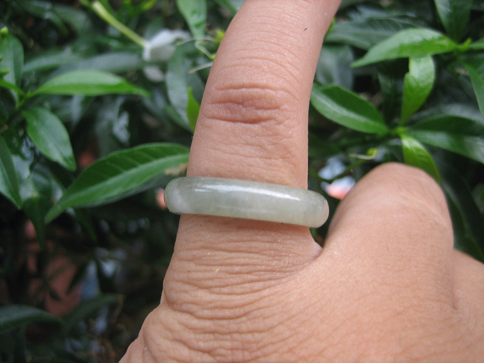 Natural Jadeite Jade ring Thailand jewelry stone mineral size  7.25 US  EB 110