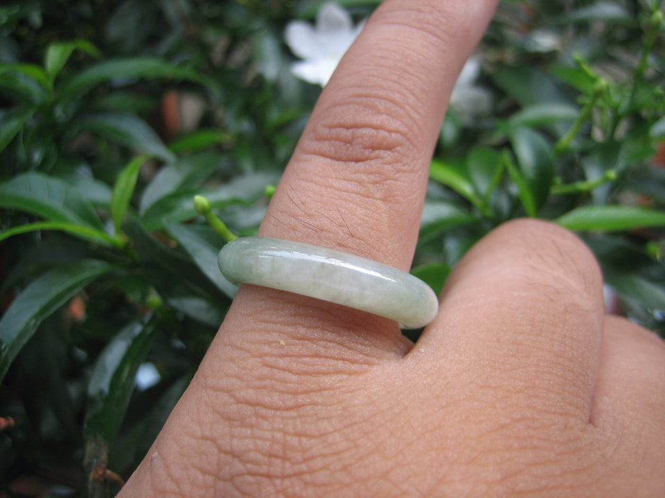 Natural Jadeite Jade ring Thailand jewelry stone mineral size  7.5 US  EB 103