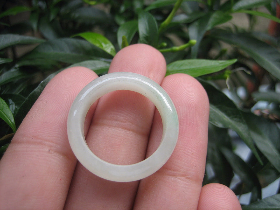 Natural Jadeite Jade ring Thailand jewelry stone mineral size  7.5 US  EB 102