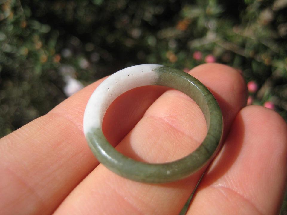 Large Natural Jadeite Jade ring Thailand jewelry stone mineral size 9.25 A503