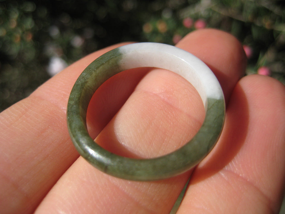 Large Natural Jadeite Jade ring Thailand jewelry stone mineral size 9.25 A503