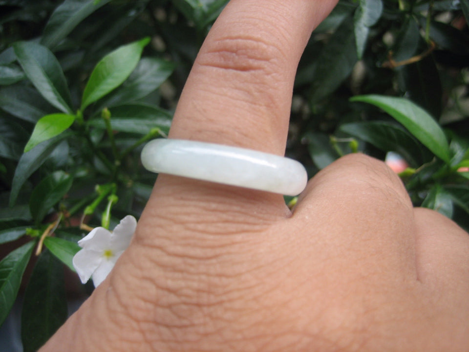 Natural Jadeite Jade ring Thailand jewelry stone mineral size  7.5 US  EB 111