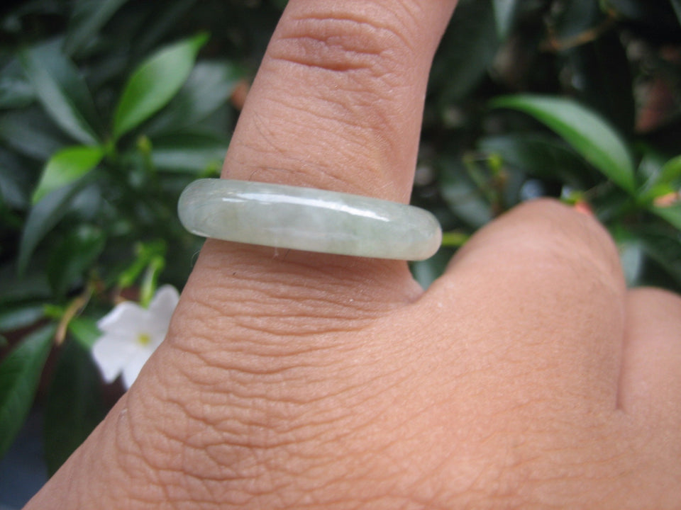 Natural Jadeite Jade ring Thailand jewelry stone mineral size  7.5 US  EB 111