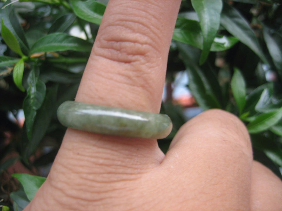 Natural Jadeite Jade ring Thailand jewelry stone mineral size  7.5 US  EB 112
