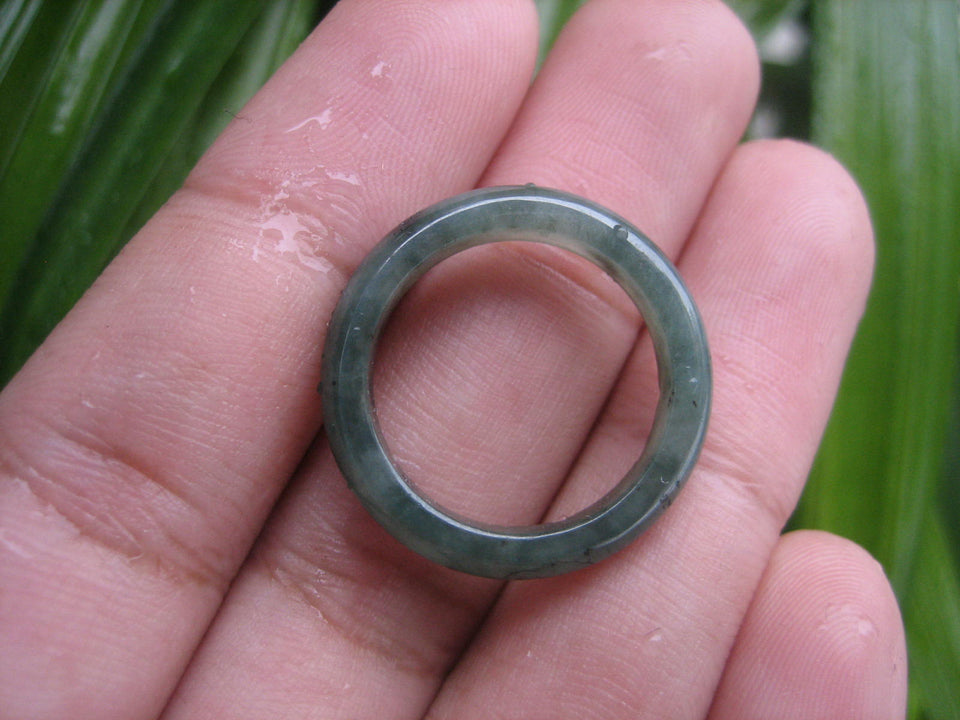 Natural Jadeite Jade ring Thailand jewelry stone mineral size 6.75 US  EA 002
