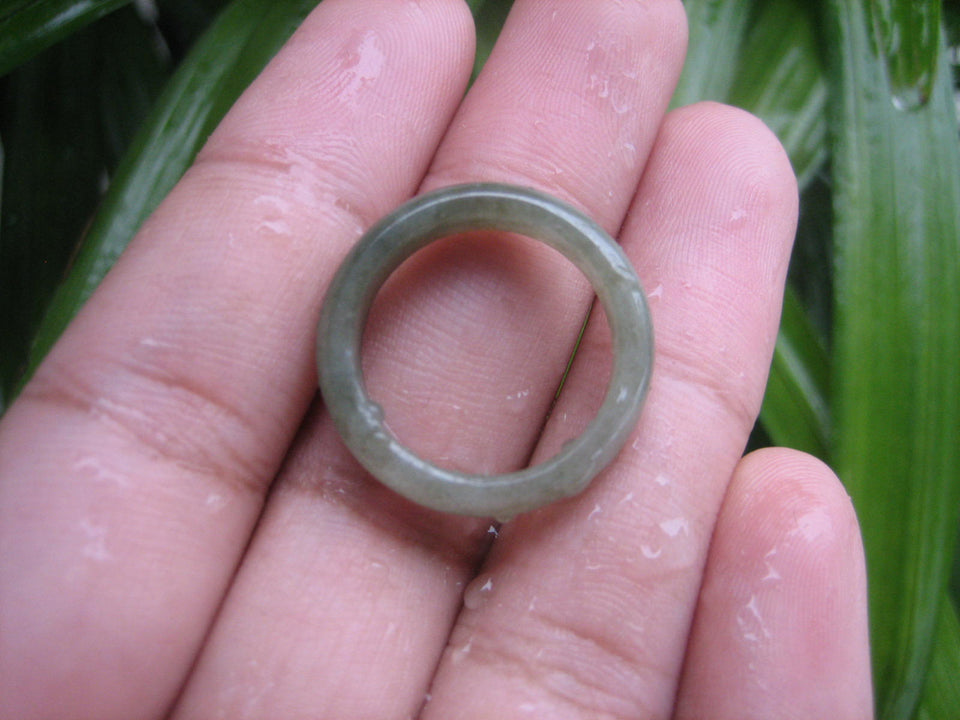 Natural Jadeite Jade ring Thailand jewelry stone mineral size 7 US  EA 001