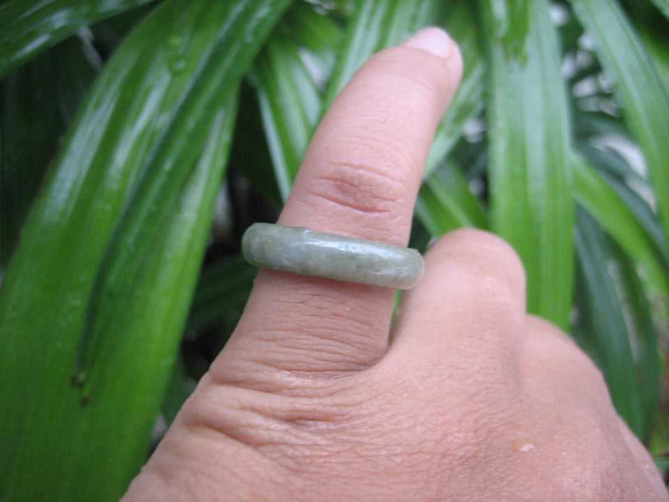 Natural Jadeite Jade ring Thailand jewelry stone mineral size 7 US  EA 001