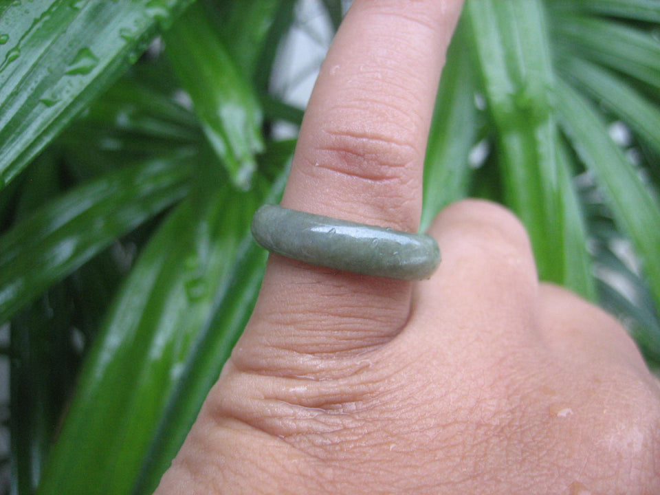 Natural Jadeite Jade ring Thailand jewelry stone mineral size 7 US  EA 001