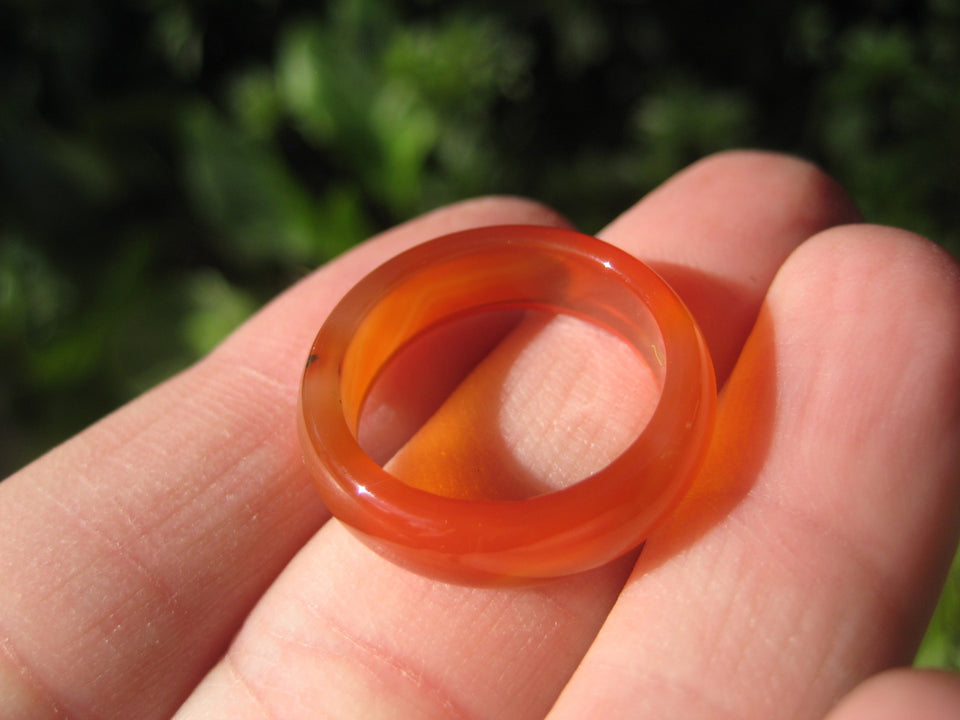 Red Agate Carnelian natural stone ring size 7 buy 1 get 1 free