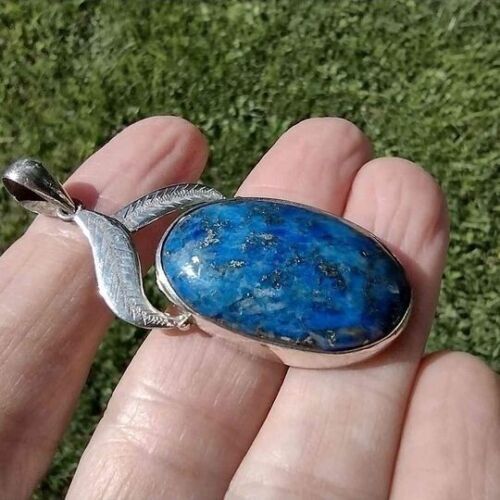 935 Silver Natural Lapis Lazul Pendant Necklace CH6388