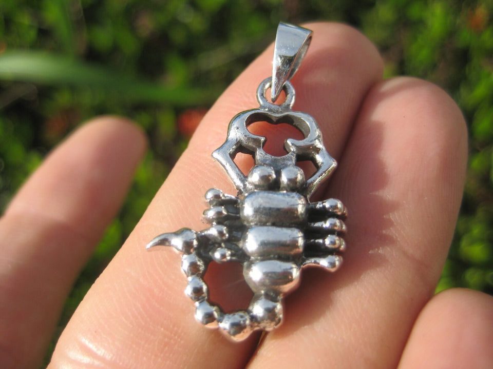 925 Sterling Silver Scorpion Pendant Necklace N2755