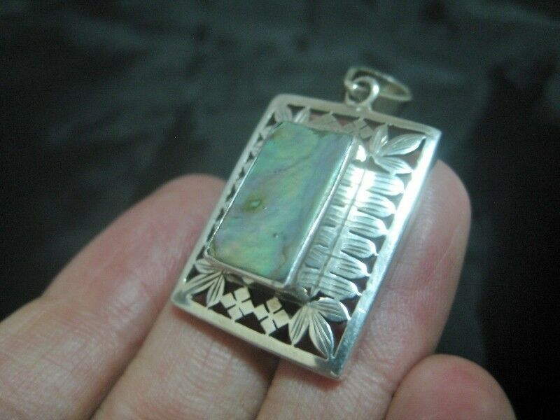 925 Silver Abalone shell pendant Nepal Jewelry  N3866