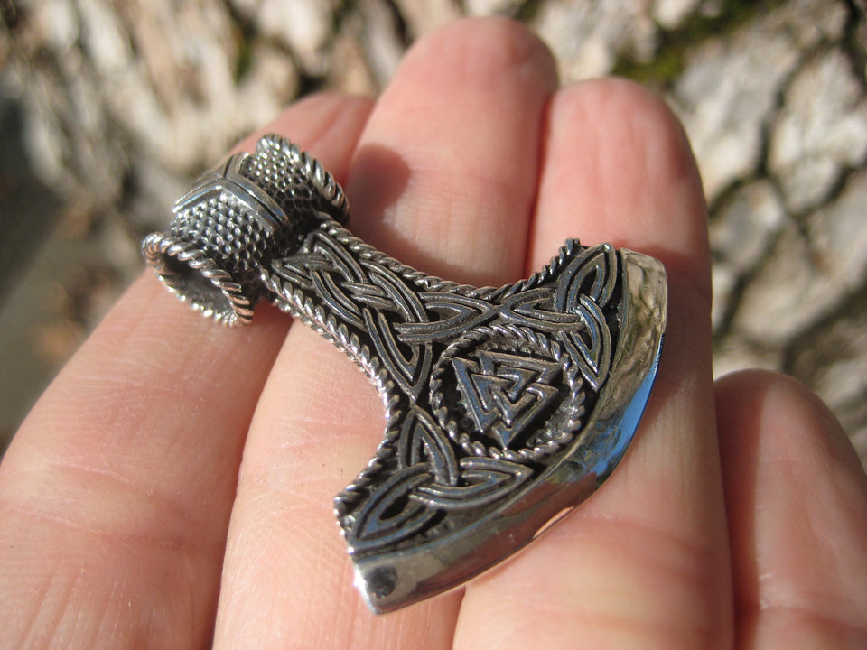 925 Silver Viking Mjolnir Mjolhner Hammer of Thor Pendant 42