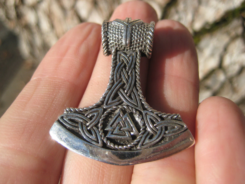 925 Silver Viking Mjolnir Mjolhner Hammer of Thor Pendant 42