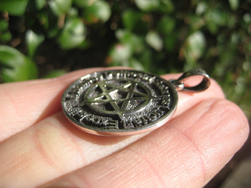 925 Silver Inverted Pentagram Pentacle Pendant Necklace Satanic A22