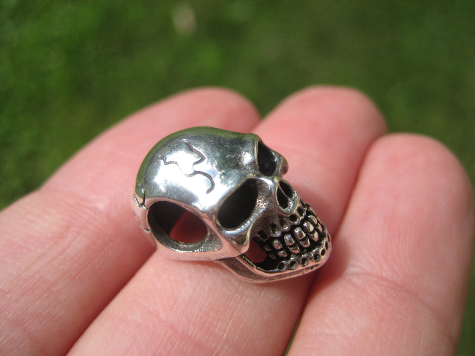 925 Silver Skull Pendant Necklace A2759