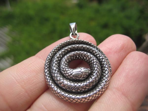 925 Silver Snake Pendant Necklace Thailand jewelry