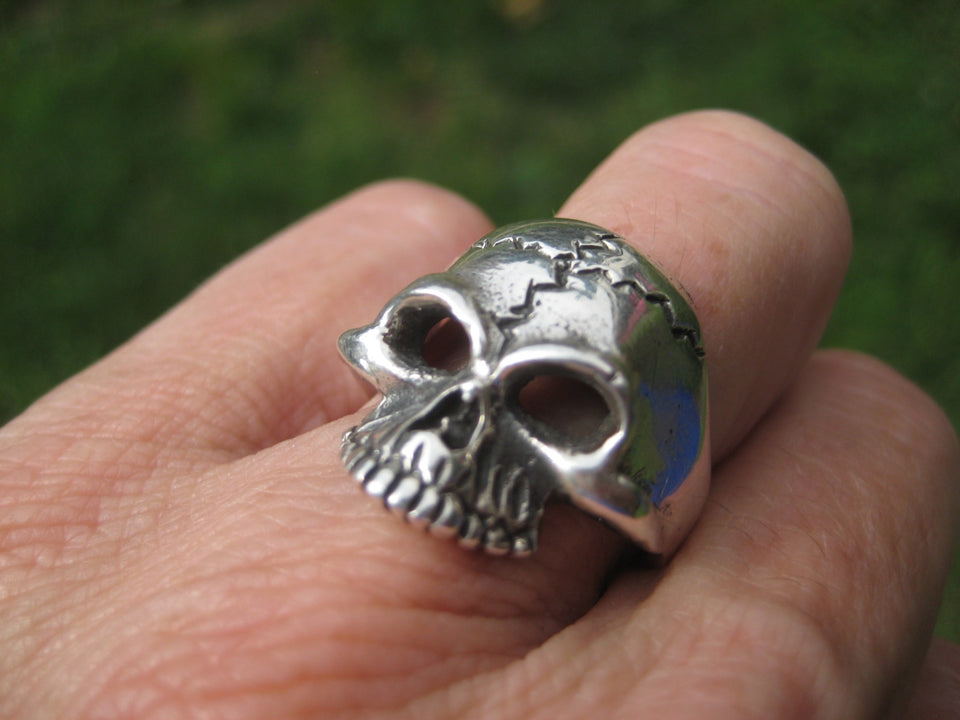 925 Silver Skull Ring Taxco Mexico A3676