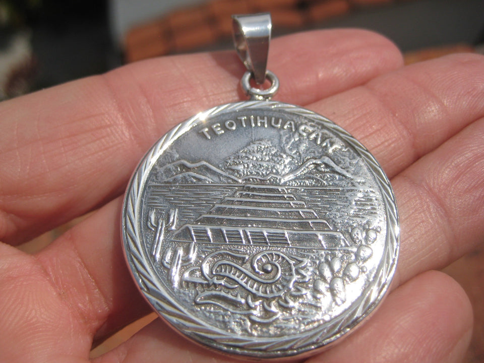 925 sterling silver keychain Aztec Calendar Keychain