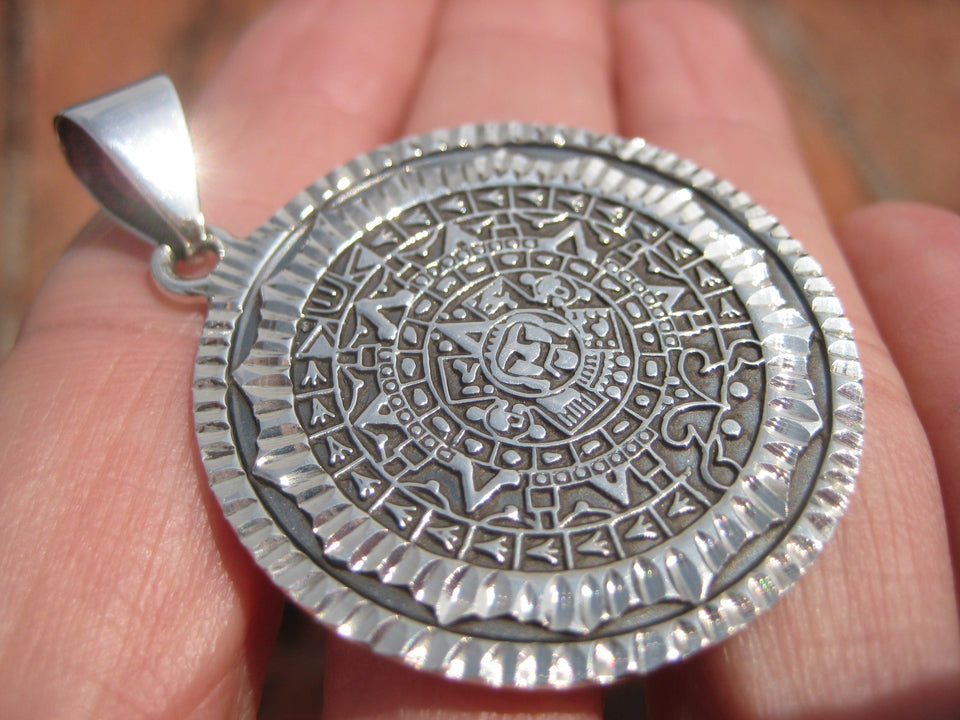 925 Silver Mayan Calendar Taxco Mexico A6388