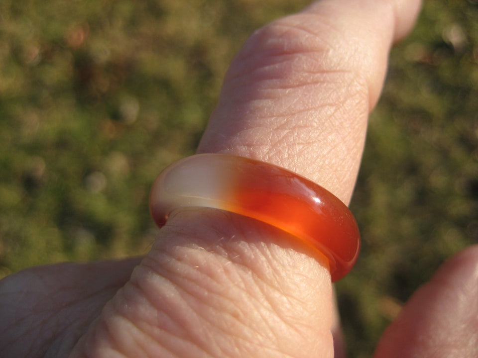 Red Agate Ring set 2 Northern Thailand Size 9.5 and 9 US  A2657