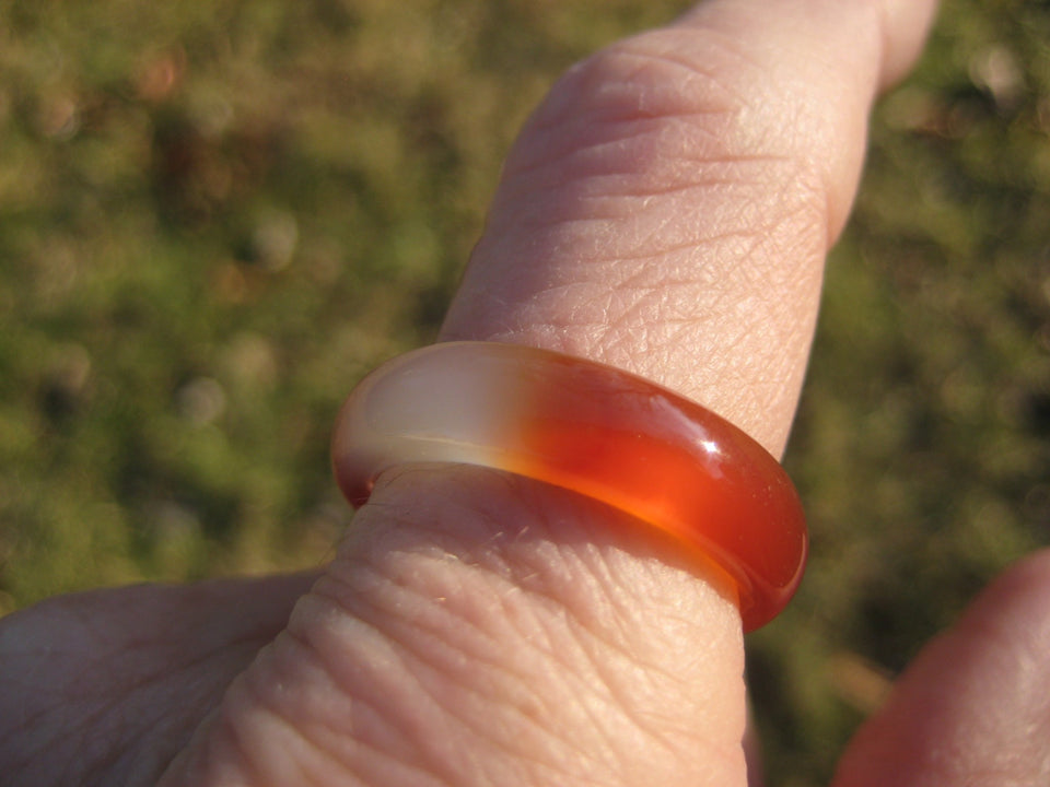 Red Agate Ring set 2 Northern Thailand Size 9.5 and 9 US  A2657