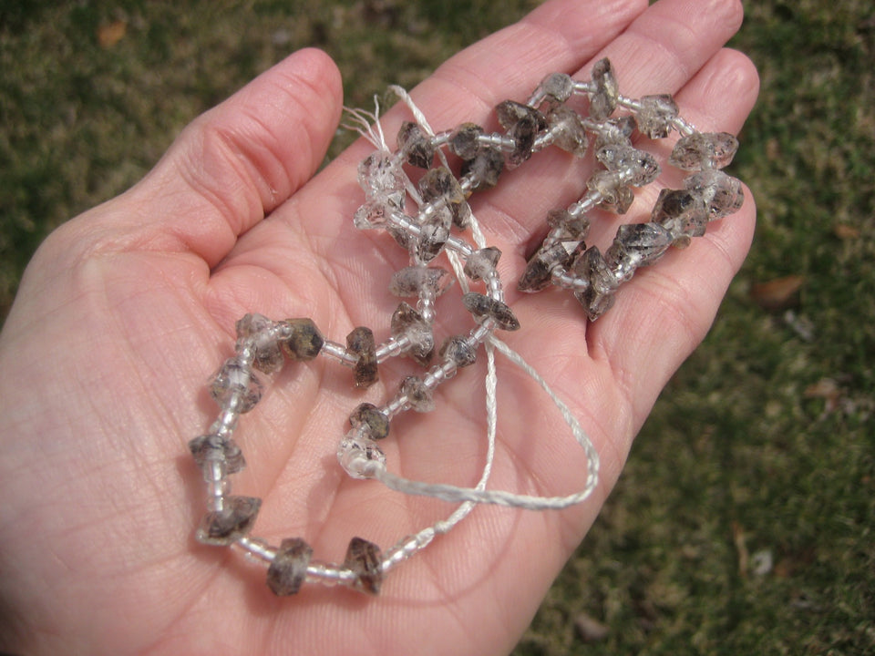 Diamond Quartz Afghanistan Bead Necklace String Jewelry Making A2766