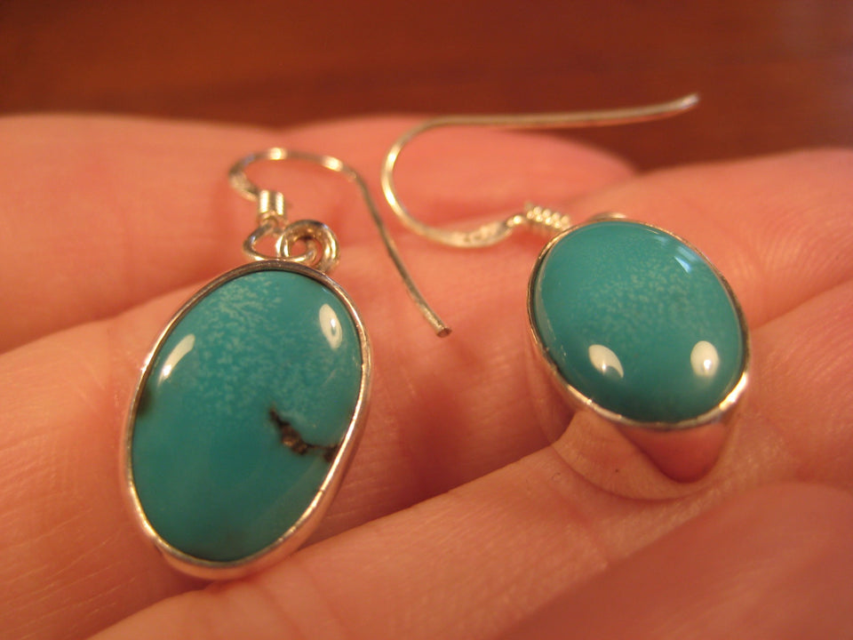 925 Silver Tibetan Turquoise earrings earring jewelry art A468