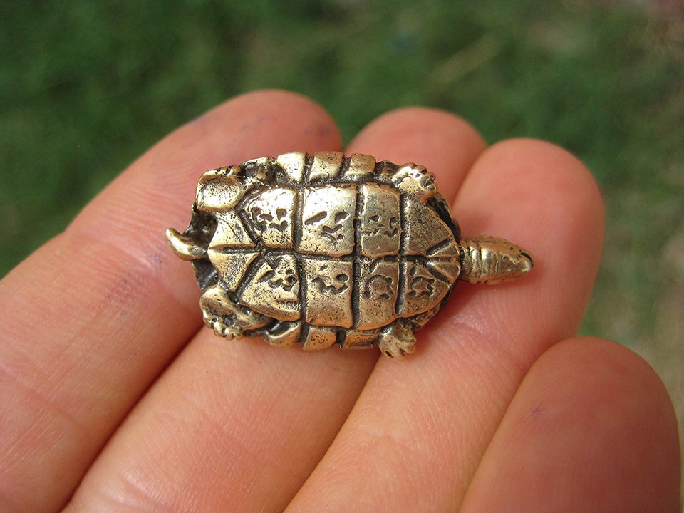 Set 3 Brass Turtle Amulet Statue Good Luck Charm Thailand Buddhist Blessing A4