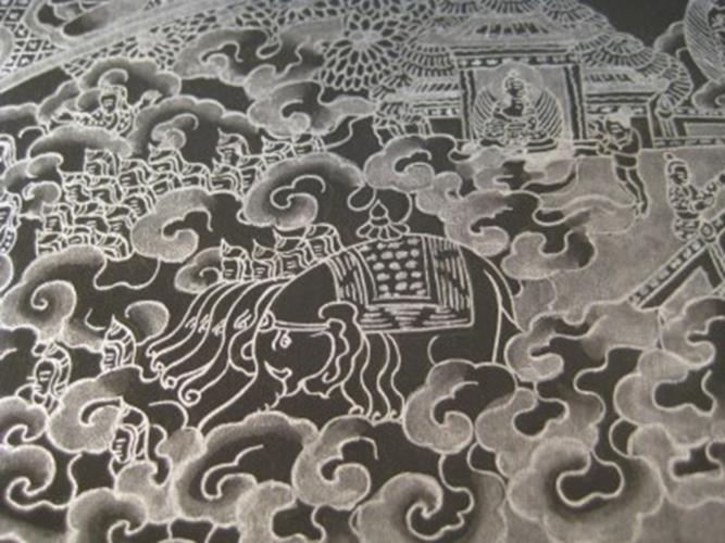Pure Silver Wheel Of Life Thangka Painting Nepal Himalayan Art N375