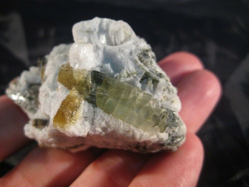 Natural Yellow Tourmaline stone mineral art rock crystal matrix  NP2744